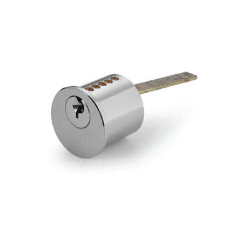 Cilindro para puerta compatible con barra antipanico US067. Acabado silver.