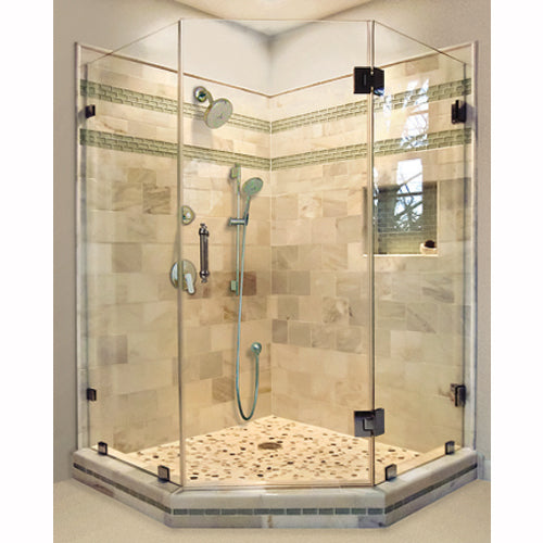 Bisagra ducha vidrio-vidrio 135° Ajustable Bronce niquelado alta calidad. Garantia 10 años