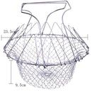 Cesta plegable de acero inoxidable multiproposito, 23.5x9.5Cm