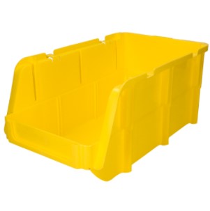Caja apilable plástica amarilla 7.5x4x3" Surtek
