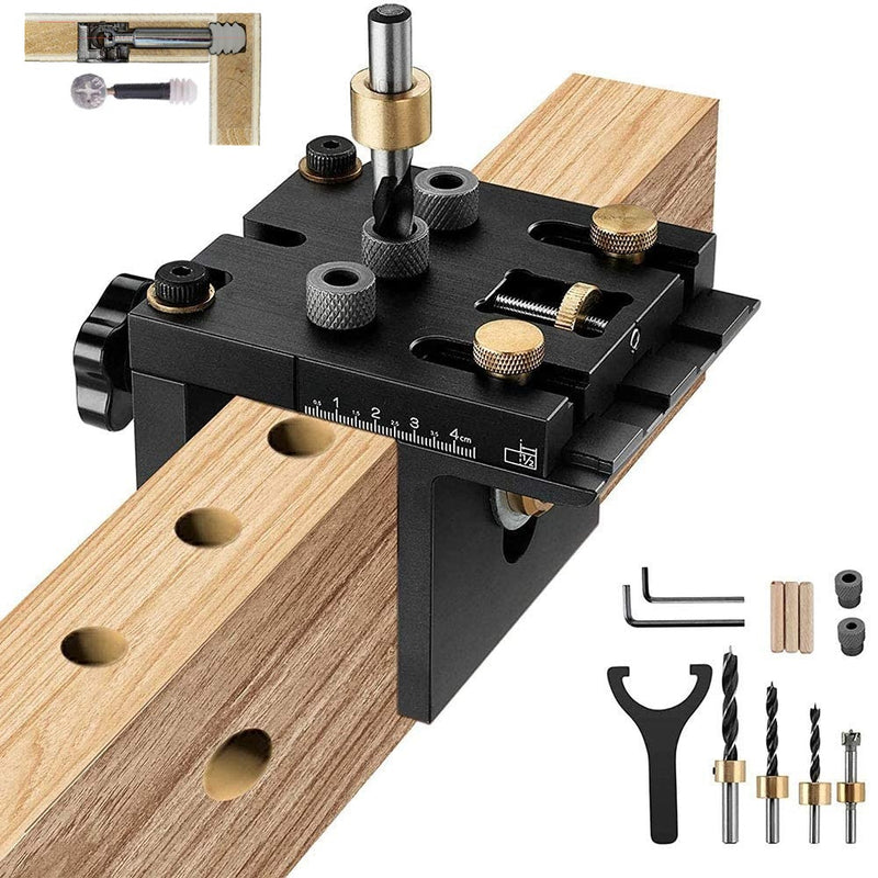 Kit de plantilla guía multifuncional para perforación de agujeros para madera 3 en 1