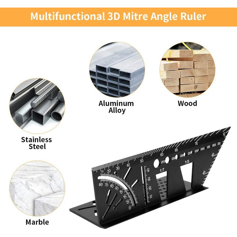 Regla de aluminio de múltiples ángulos de 45 y 90 grados para carpintería
