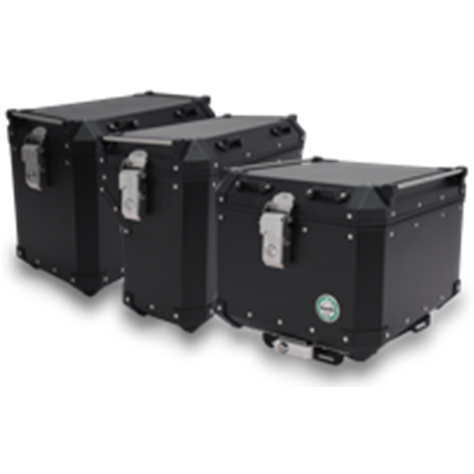 Kit de 3 Cajas EVO de 46L , Top Case y 2 Side Cases modelo EVO Benelli para TRK502X Color Negro