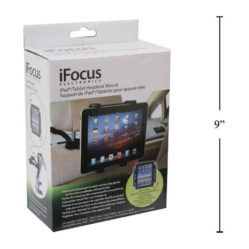 iFocus, soporte para reposacabezas para iPad / tableta, color negro