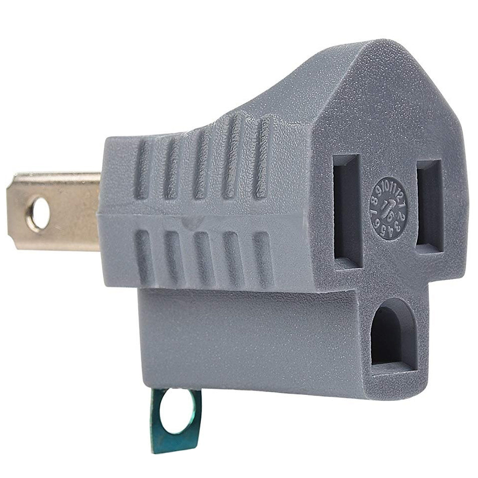 Adaptador Sencillo a Toma Corriente con Tierra. Nema 1-15 P to 5-15R. 15A-125Volt. 60Hz - 2 Polos.