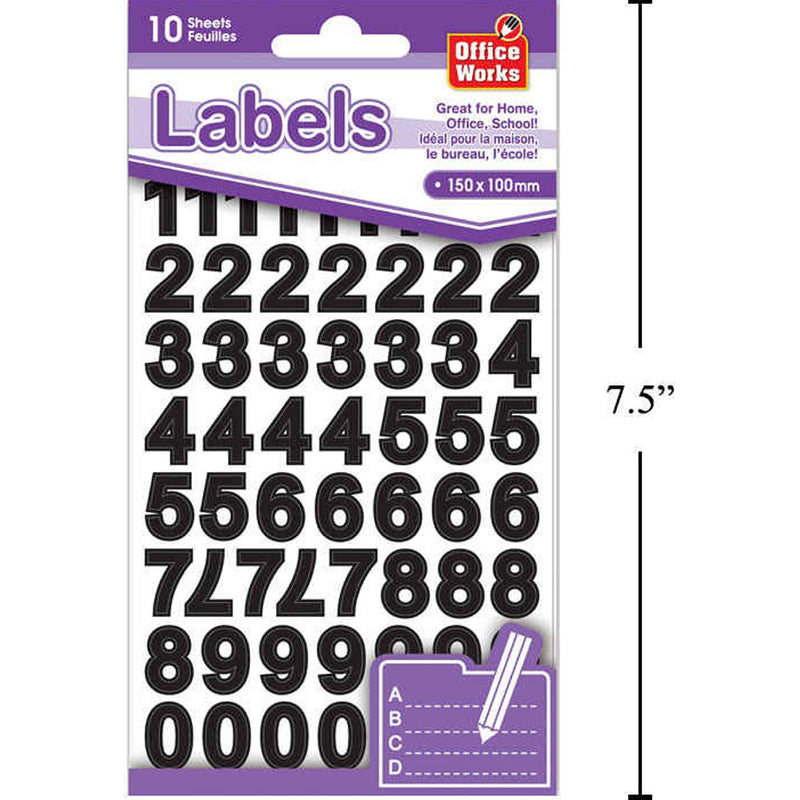 Etiquetas stickers adhesivos de numeros 10 pzas