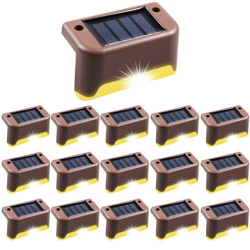 (16 Pza) Juego de luces LED con panel solar, para exteriores.