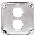 Tapa Metalica para Cajilla de 4x4 con Hueco para  Tomacorriente Doble. No incluye Tornillos.