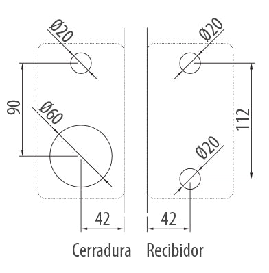 Cerradura lujo p/lado derecho c/llaves/manigueta/pasador interno Vidrio de 8-12 mm.Brill