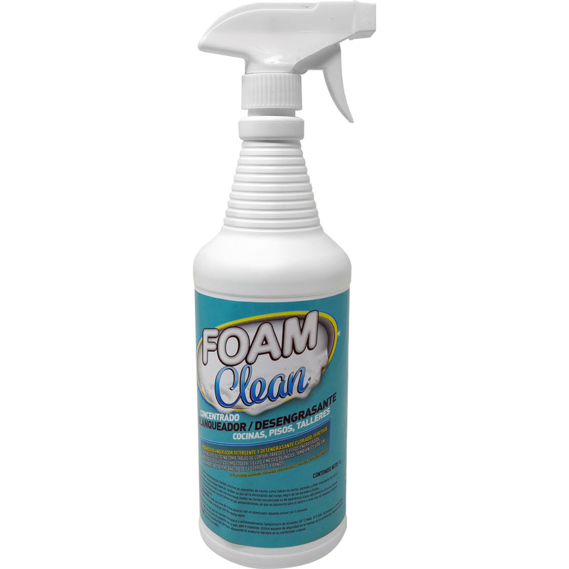 1 litro. Blanqueador desengrasante clorado para cocina, pisos y talleres. Foam Clean