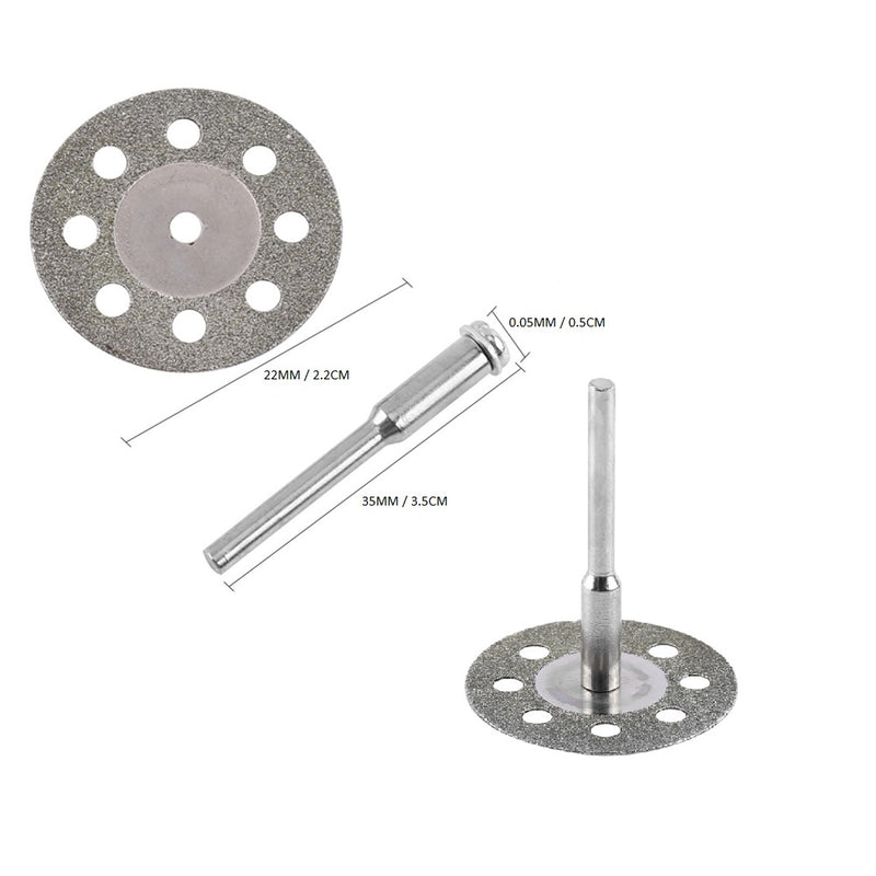 Discos de corte diamantados para MotorTool o Dremel, 10Pcs 22mm