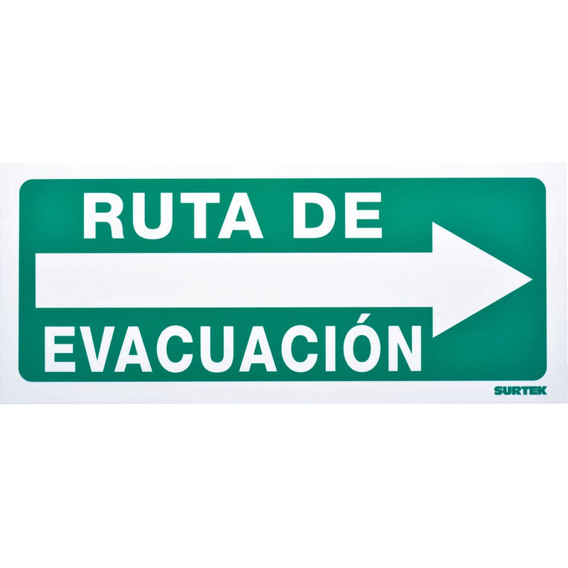 Letrero "Ruta de evacuación" der Surtek
