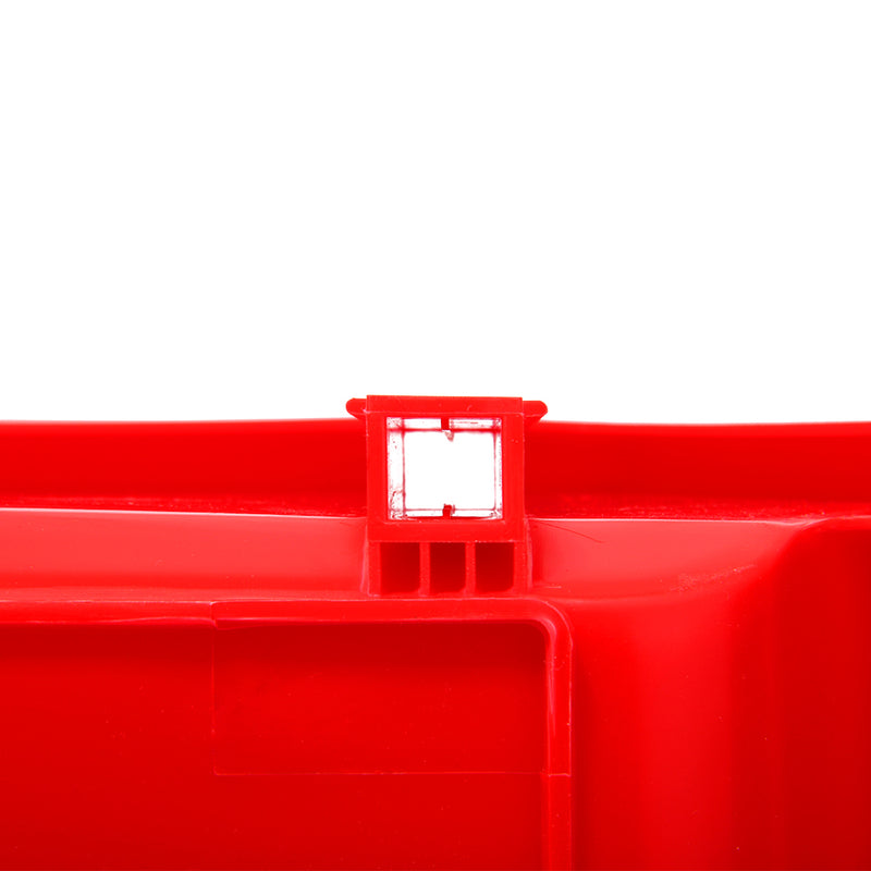 (Pack 8 pzas) Cajas apilables encajables de pin Mediana 300Anch*450 profun.*175 alto mm. Color Rojo.