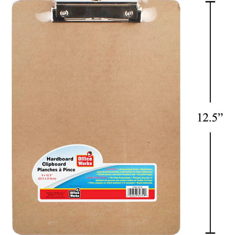 Tablero con clip de 9 x 12,5 ", paquete retráctil (HZ) Portapapeles