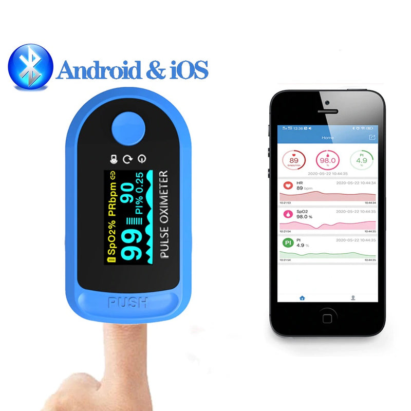Oximetro de pulso para dedo con Bluetooth, para Android e iOS