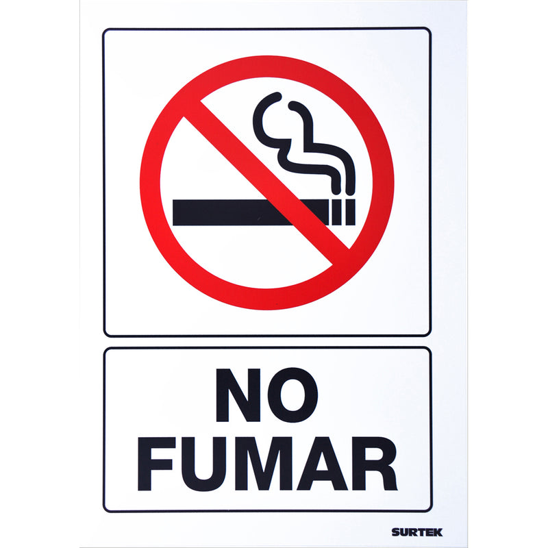 Letrero "No fumar" Surtek