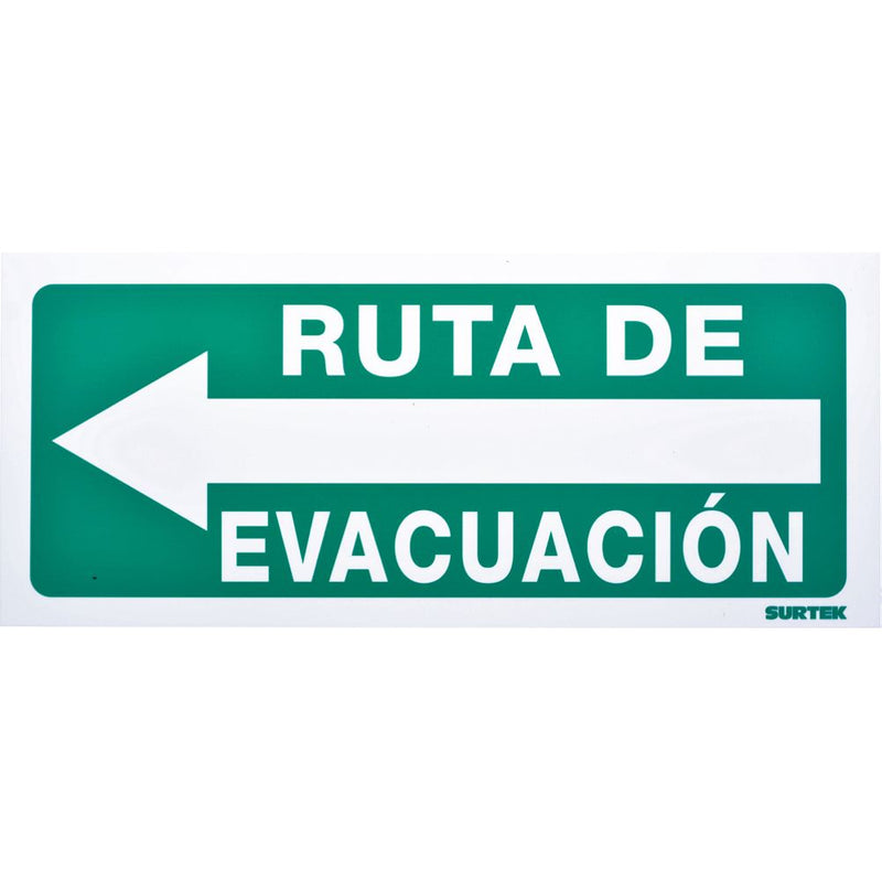 Letrero "Ruta de evacuación" izq. Surtek
