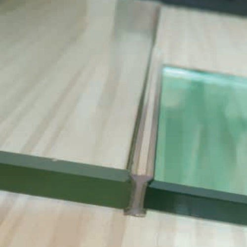 Junta ultra-transparente de vidrio-vidrio de 12 mm. 3 mts