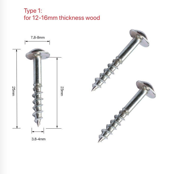 Tornillo para madera espesores 12-16mm especial para perforaciones de conexion - 100 unidades