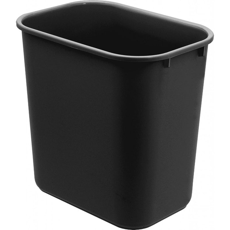 Papelera de plástico, color negro, capacidad de 3 galones