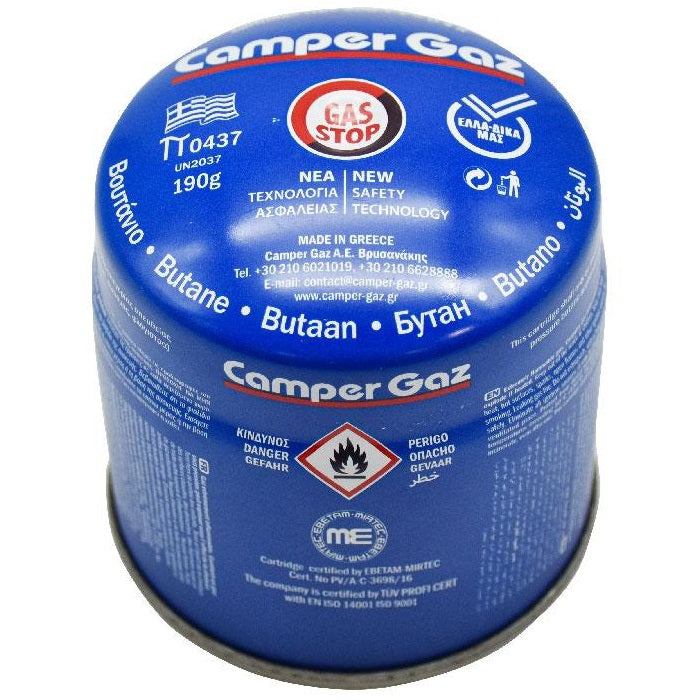 Tanque de Gas Butano 190gr/6.7oz Camper Gaz. Para usar con Soplete 73403