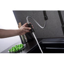 Grifo de color negro mate para fregador de cocina de acero inoxidable con manguera extraible MULINO