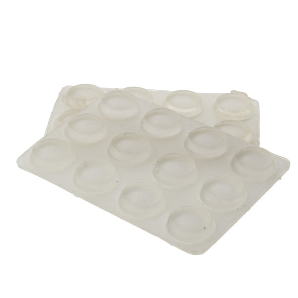 (24 piezas) Paquete de  almohadillas transparentes autoadhesivas de plástico de 1/2"