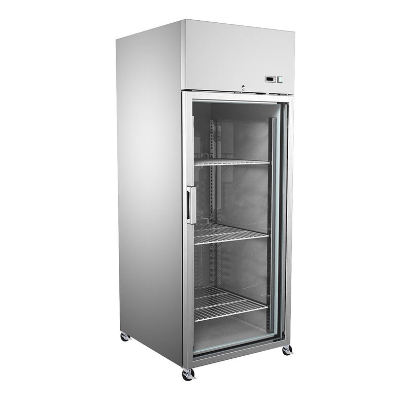 Congelador industrial acero inox 1 puerta vidrio -22 ~-18℃ 830*740*2010 mm Ventilacion interna.