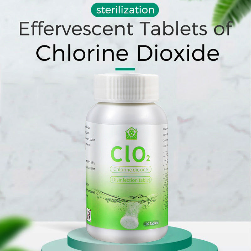 Desinfectante dióxido de cloro 100 tabletas efervescentes. Usado en pistolas de nebulizacion en frio