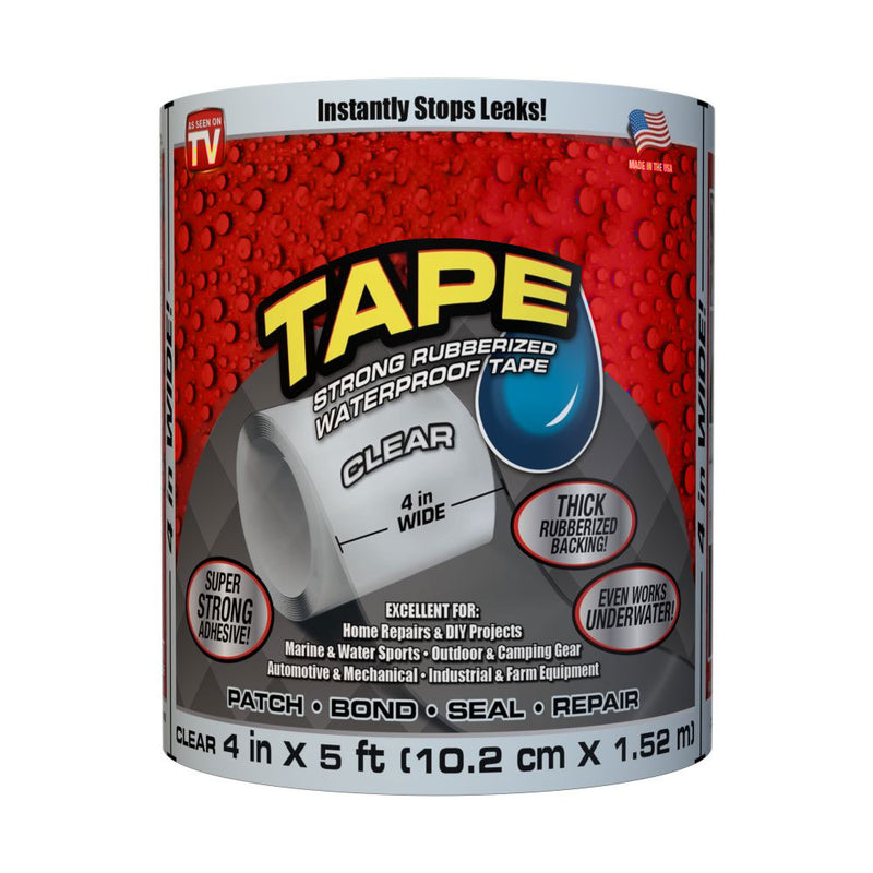 Flex Tape, cinta impermeable Transparente de fibra super fuerte 150*10cm/ 4Pulg x 5Pies