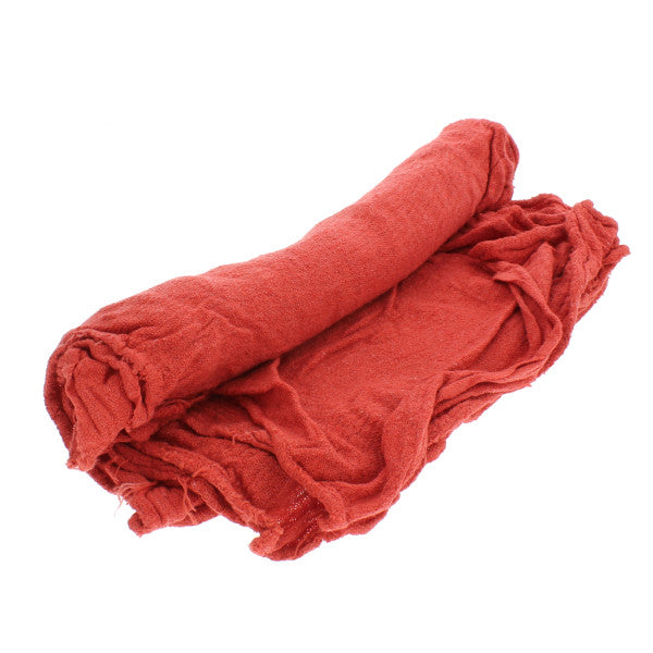 Paquete de 10 toallas o trapos de taller de 12" x 14". 100% algodón rojo