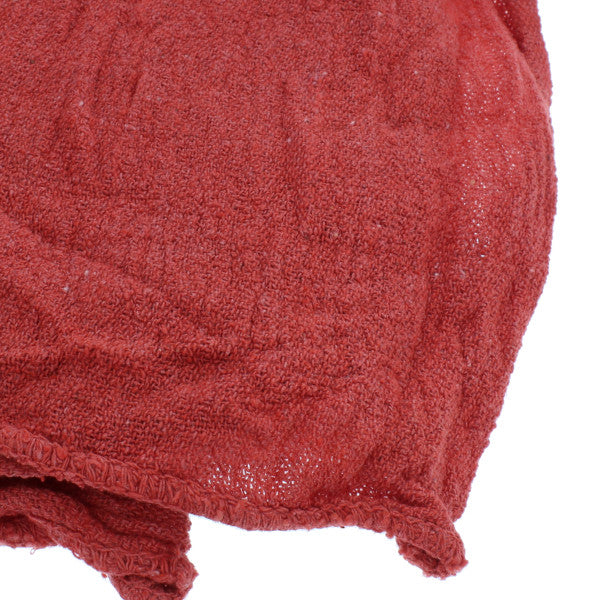 Paquete de 10 toallas o trapos de taller de 12" x 14". 100% algodón rojo