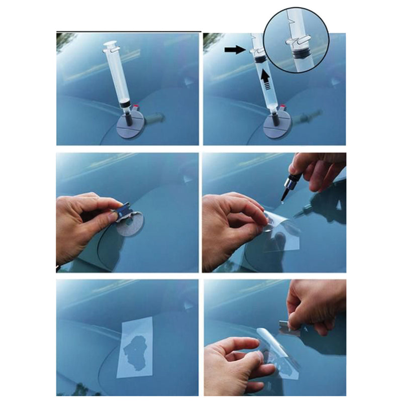 Kit de Reparacion para Parabrisas o cualquier Vidrio de Ventana de Auto. Tiempo de secado de 30 a 5