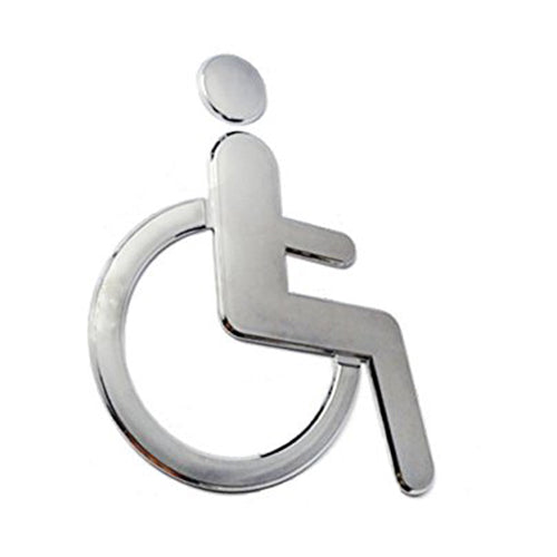 GooGou simbolo discapacitado para baño con sticker ( cromado)