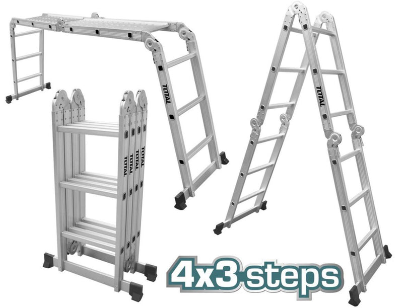 Escalera Multiposicion 4 X 3 de aluminio.