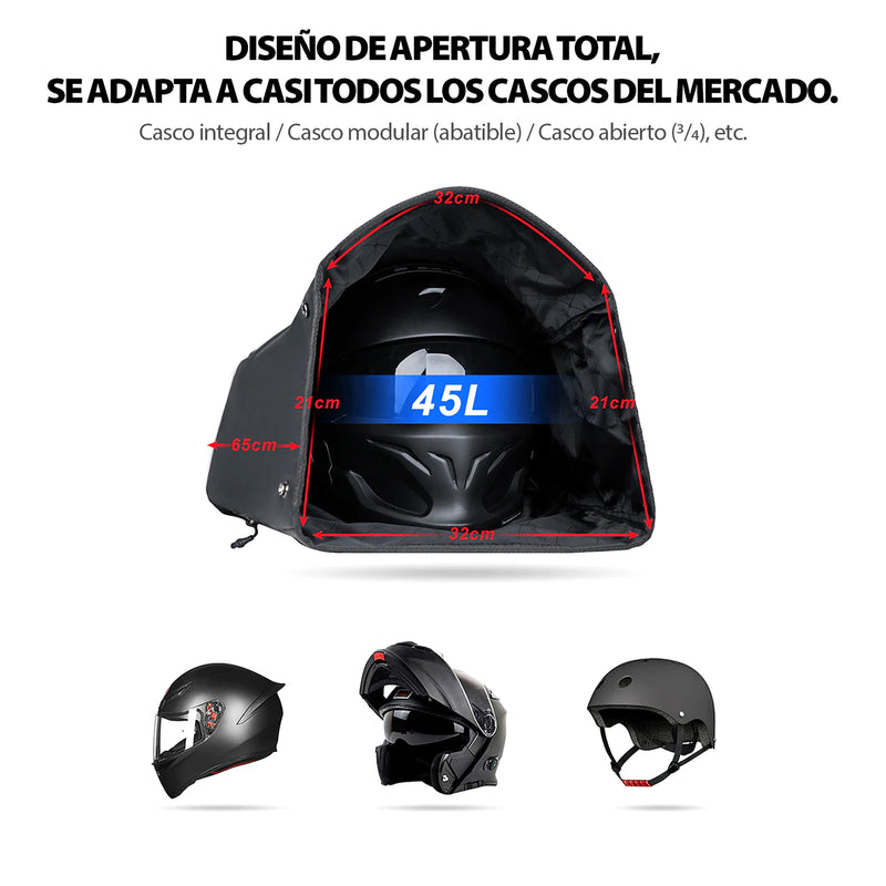Bolso para casco de motocicleta 45L Negro Rhinowalk