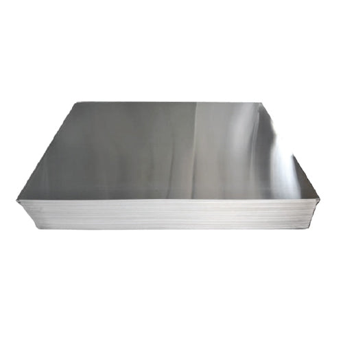 Lamina lisa aluminio 3003 H14 4x10 pies 0.45 mm (26) PVC por un lado Mills finish.  ASTM-B209