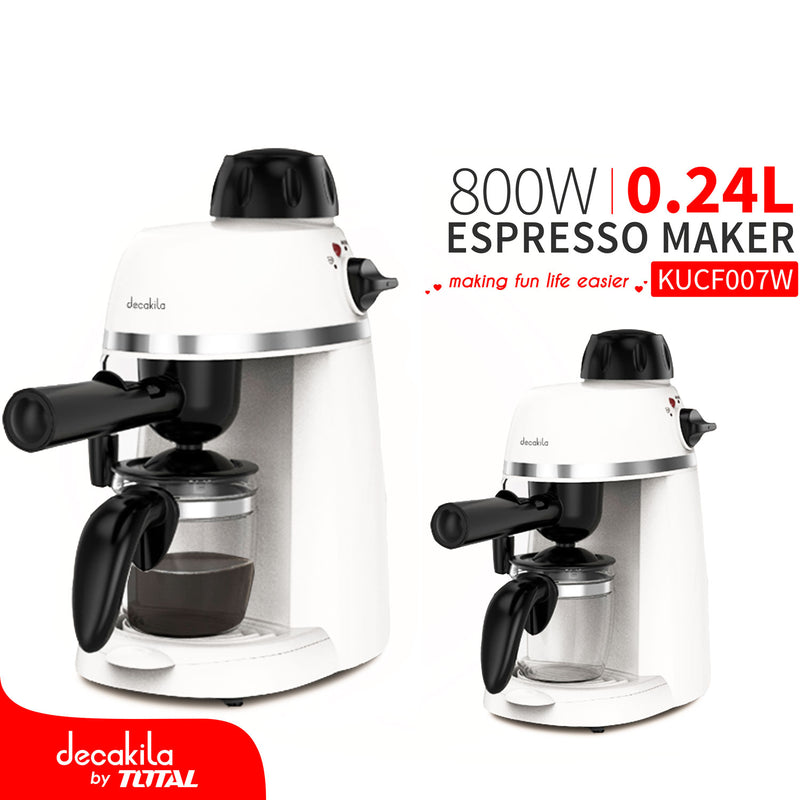 Cafetera de 0.24lts ( 4 tazas espresso) 800W. Presión 3.5 bars