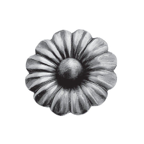 Flor artística de hierro forjado Diámetro Ø 95 mm; 3mm de espesor.