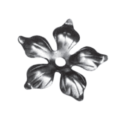 Flor artística de hierro forjado Diámetro Ø 90 mm; 2mm de espesor, 10 mm de Alto