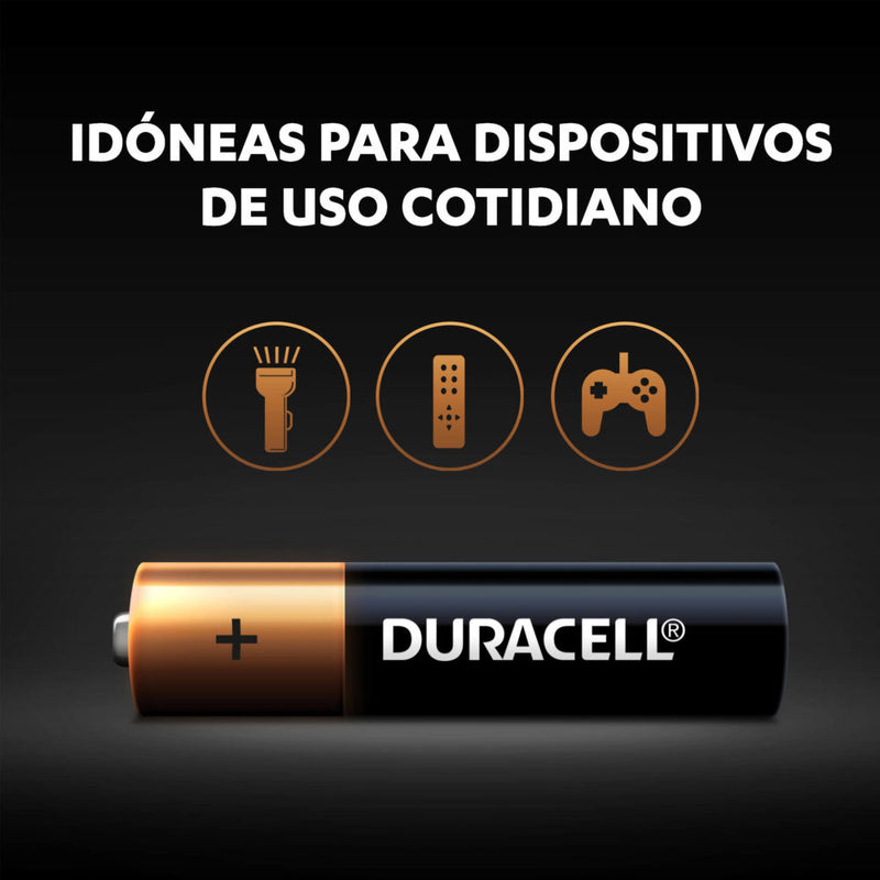 Baterías Alcalinas AAA - Duracell. Paq 6 Und
