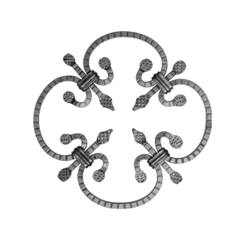 Rosón artístico de hierro forjado Diámetro: Ø 250 mm; Barra cuadrada 8 x 8 mm