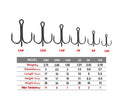 Anzuelos triples (50 Uds). Acero al carbono alta calidad.